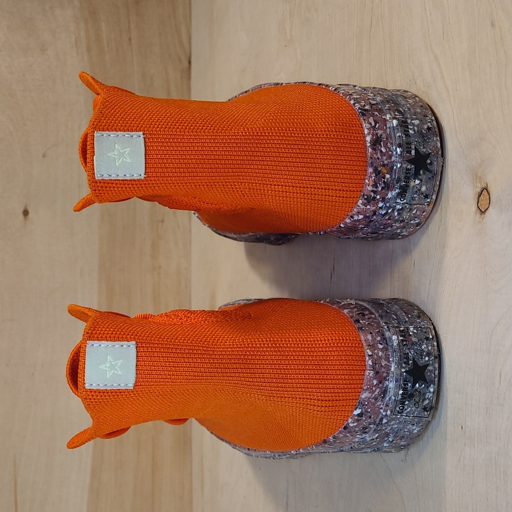 Converse Renew Chuck 70 Knit High In The 'Bright Poppy' Orange Colorway Shoes - Picture 7 of 10